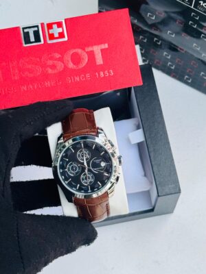 Tissot Chronograph Watch Brown Leather Strap