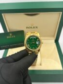 Rolex Day-Date Yellow Gold Green Dial Watch