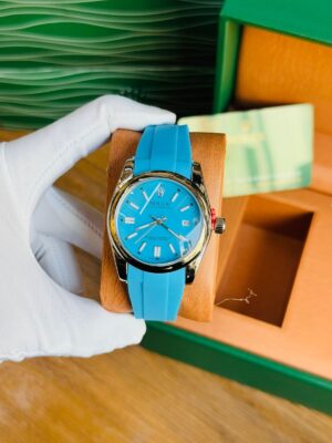 Rolex Oyster Perpetual Blue Rubber Strap Watch