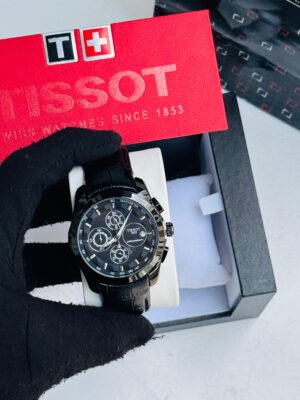 Tissot 1853 Black Leather Strap Black Bezel