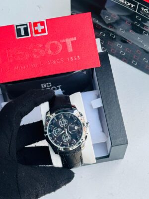 Tissot 1853 Chronograph Black Leather Strap