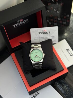 Tissot PRX 40mm quartz Watch with a light Green Dial