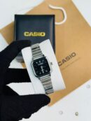 Casio Vintage Silver Black Dial Watch