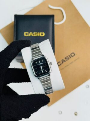 Casio Vintage Silver Black Dial Watch