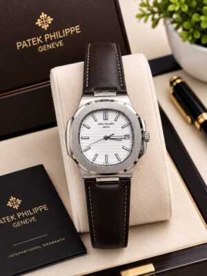 Patek Philippe Nautilus Brown Strap Watch