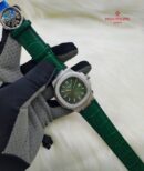 Patek Philippe Nautilus Green Dial Leather Strap