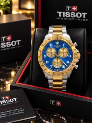 Tissot chronograph Contrasting Yellow Tachymeter Bezel