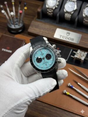 Tudor Black Bay Chrono Black Rubber Strap Watch